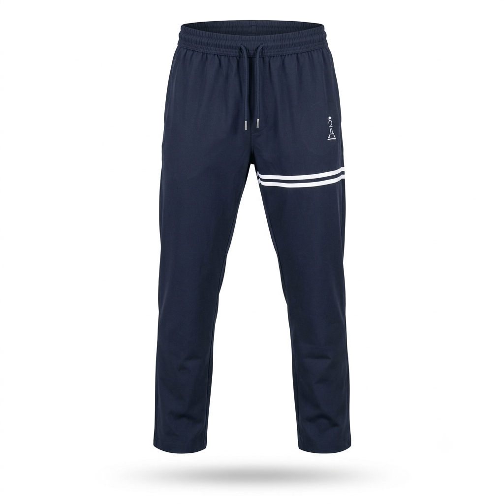 CHESSMEN Signature French Terry Track Pants – Navy Blue